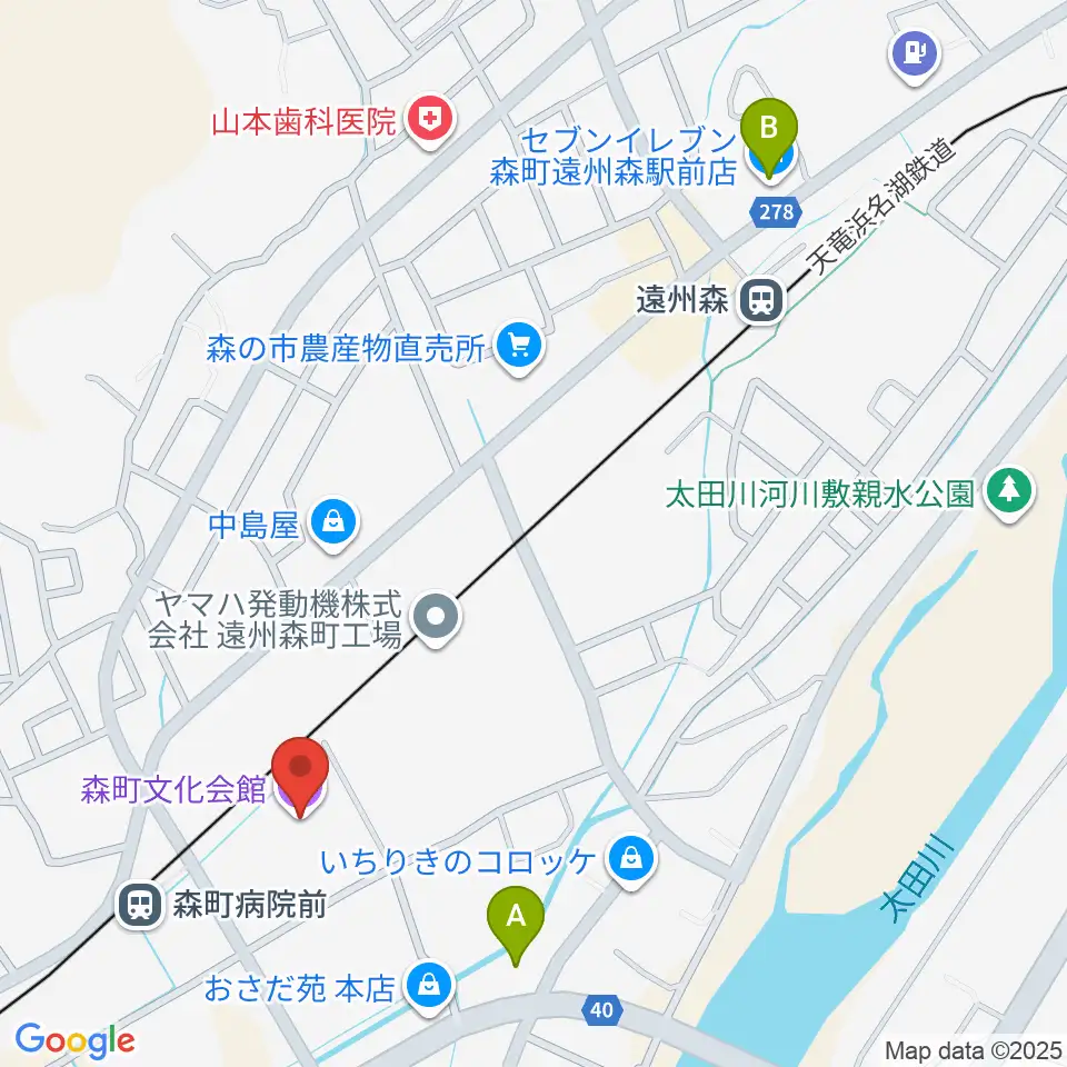 森町文化会館ミキホール周辺のコンビニエンスストア一覧地図
