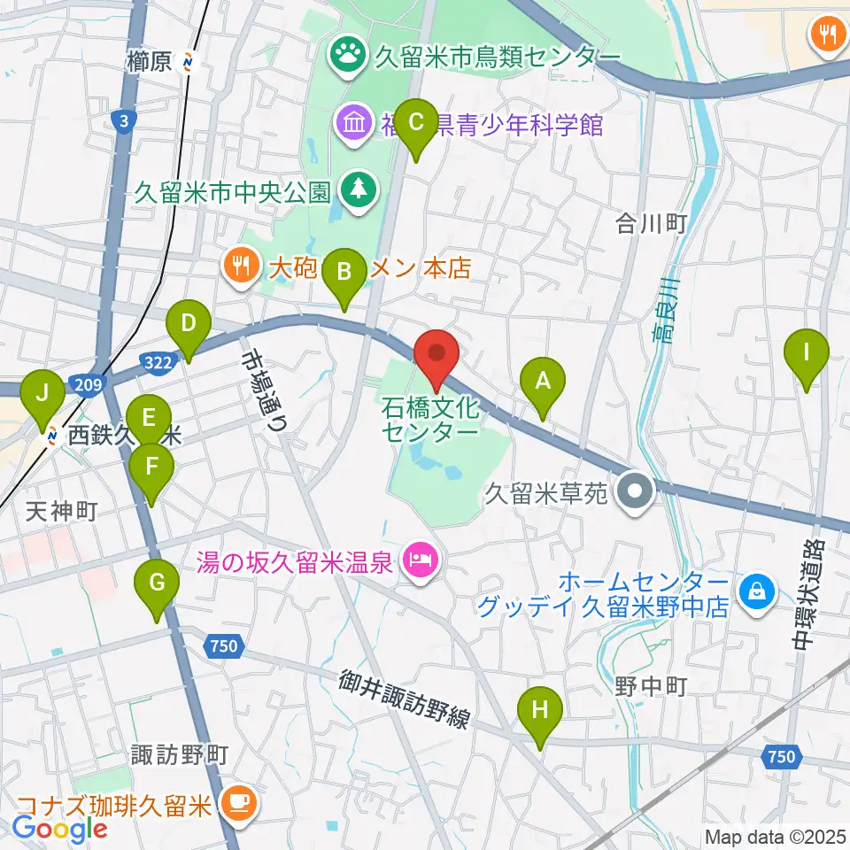 石橋文化会館周辺のコンビニエンスストア一覧地図