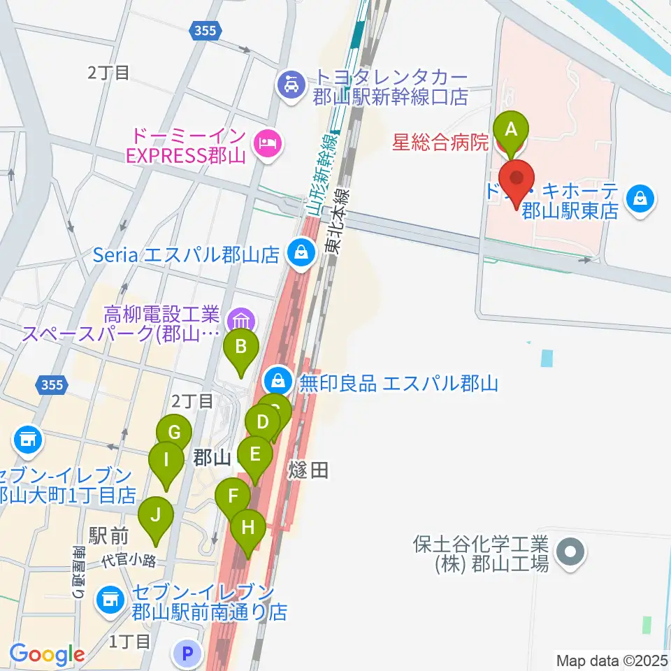 ポラリス保健看護学院メグレズホール周辺のコンビニエンスストア一覧地図