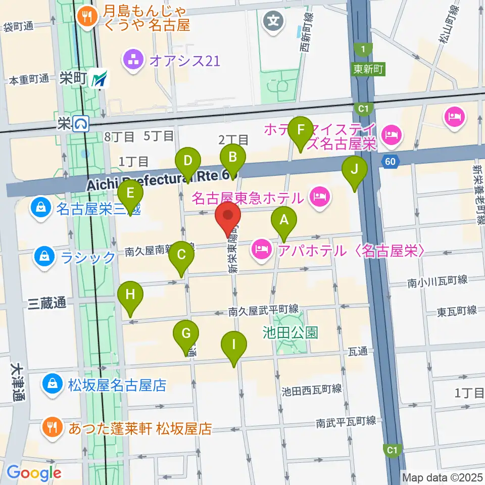 名古屋栄TIGHT ROPE周辺のコンビニエンスストア一覧地図