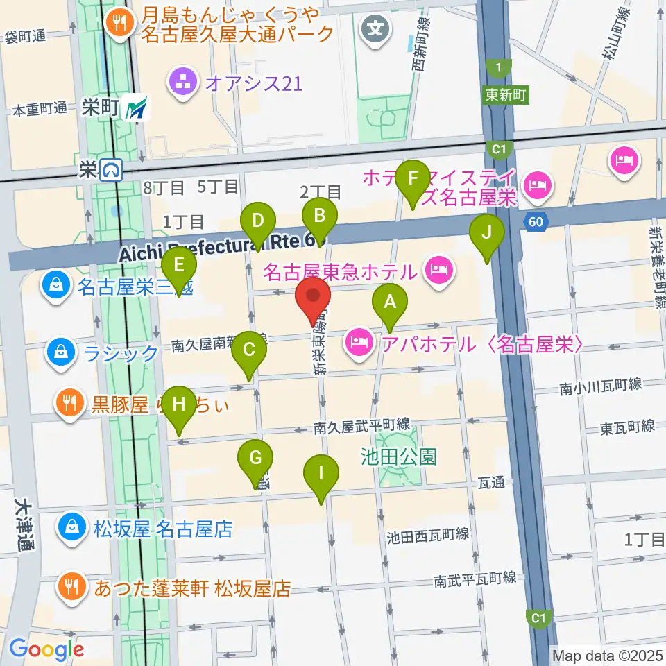 名古屋栄TIGHT ROPE周辺のコンビニエンスストア一覧地図