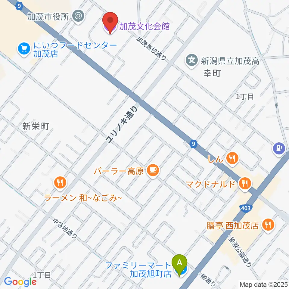 加茂文化会館周辺のコンビニエンスストア一覧地図