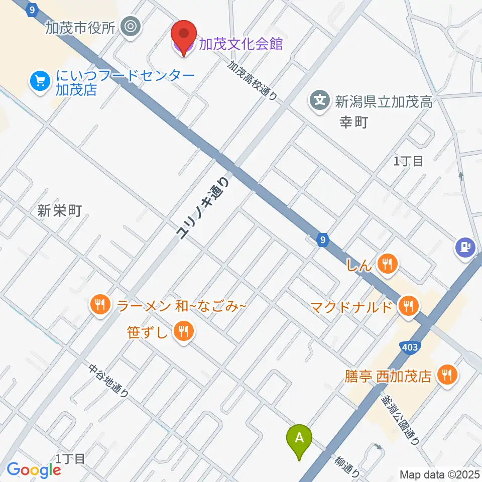 加茂文化会館周辺のコンビニエンスストア一覧地図