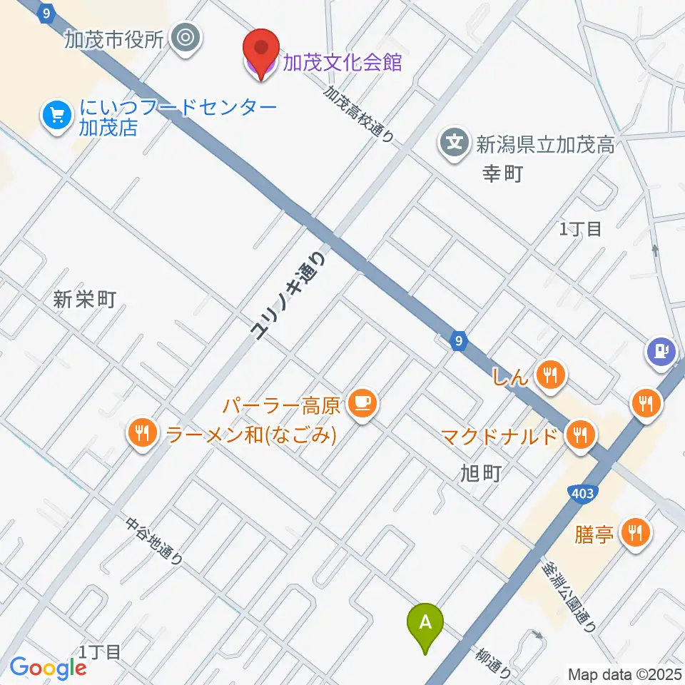 加茂文化会館周辺のコンビニエンスストア一覧地図