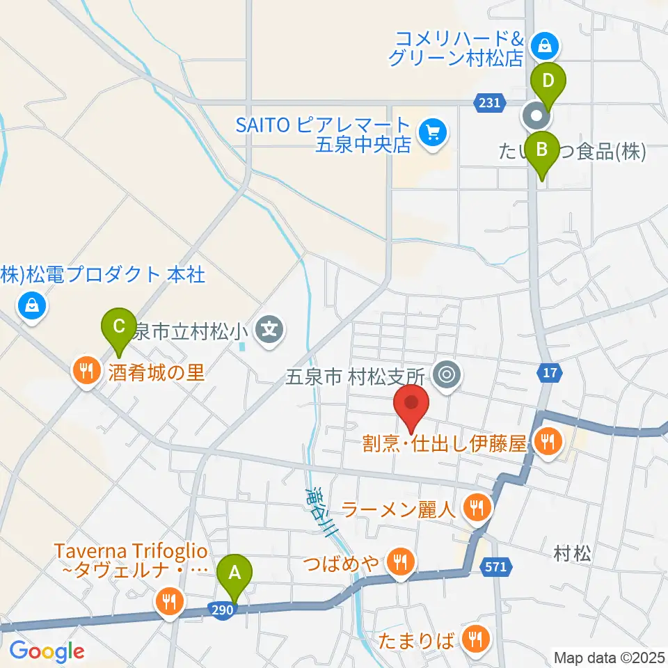 五泉市さくらんど会館周辺のコンビニエンスストア一覧地図