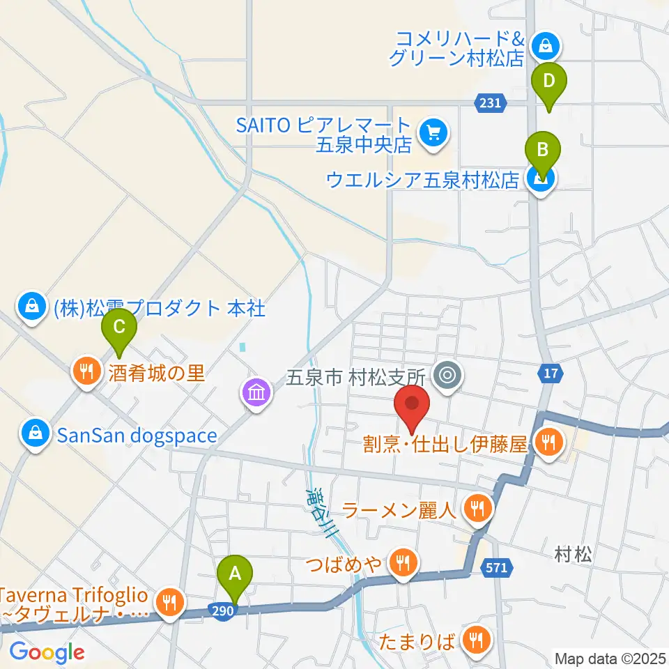 五泉市さくらんど会館周辺のコンビニエンスストア一覧地図