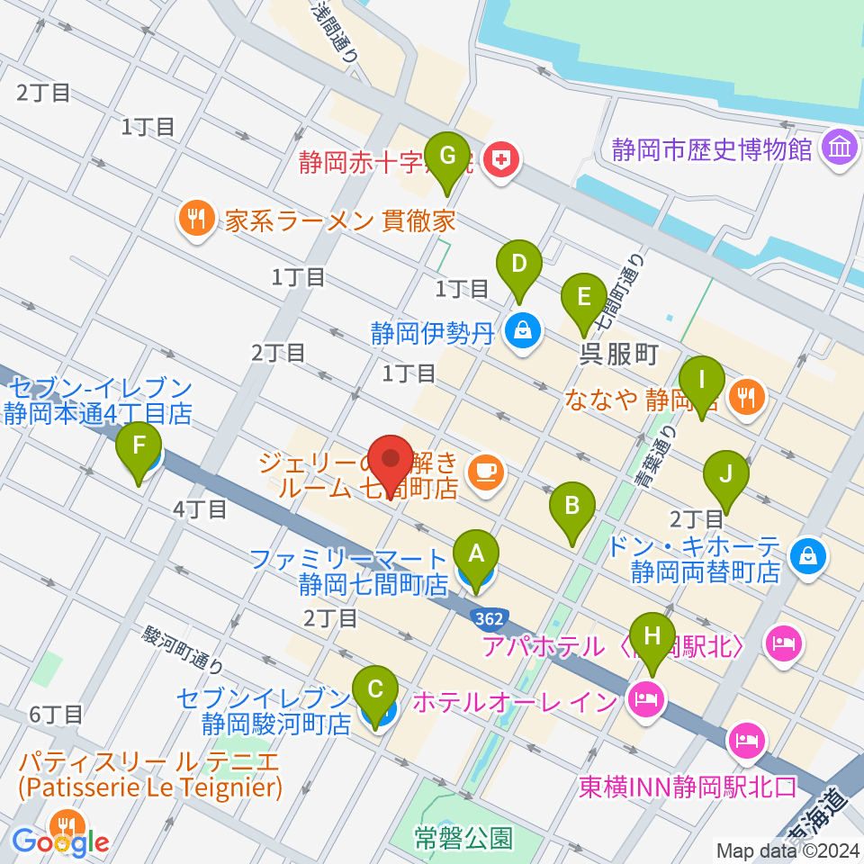 静岡ブラウンシュガー周辺のコンビニエンスストア一覧地図