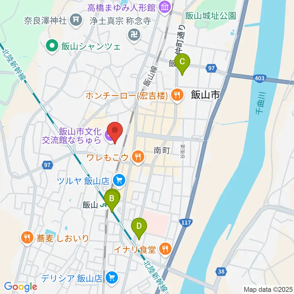 飯山市文化交流館なちゅら周辺のコンビニエンスストア一覧地図