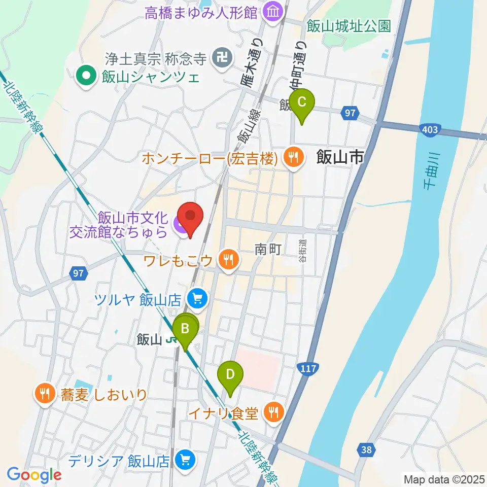 飯山市文化交流館なちゅら周辺のコンビニエンスストア一覧地図