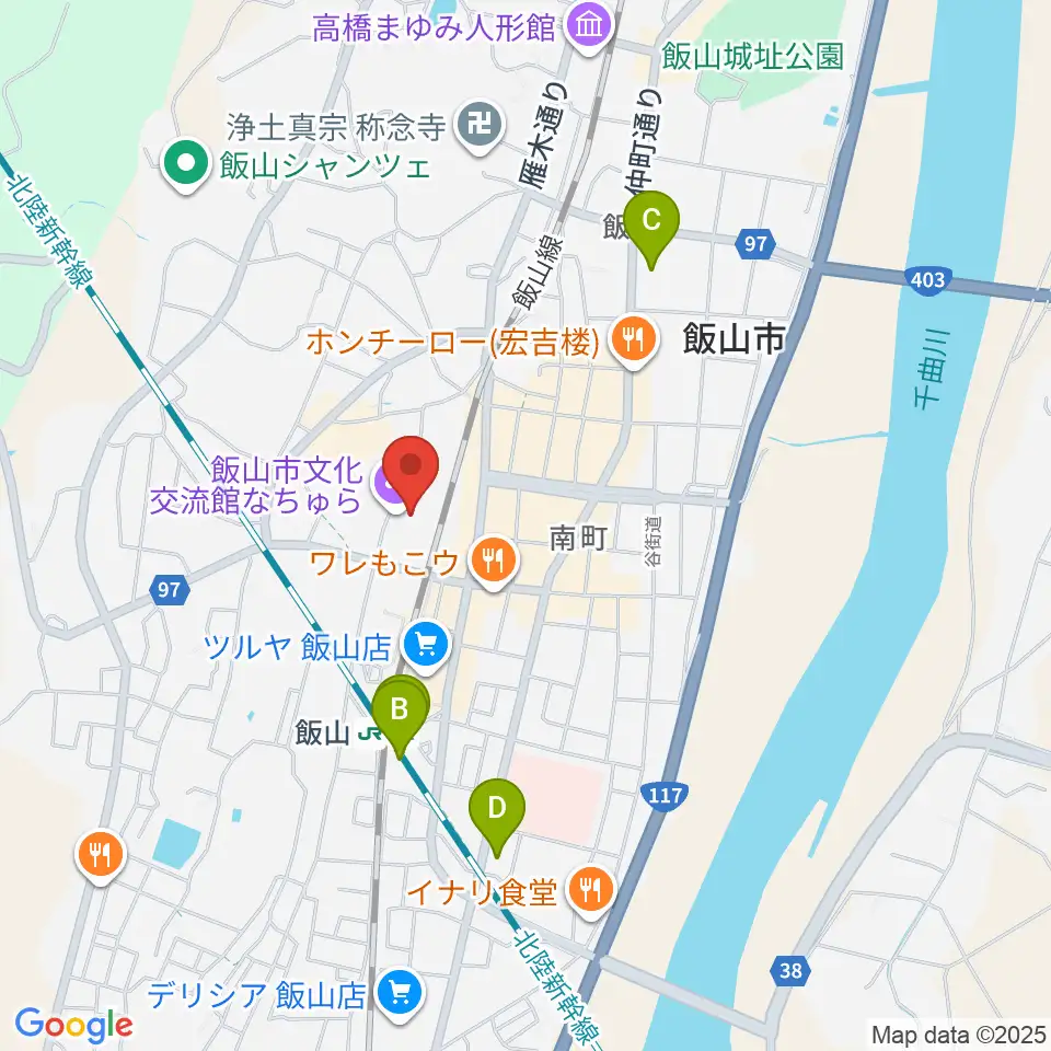 飯山市文化交流館なちゅら周辺のコンビニエンスストア一覧地図