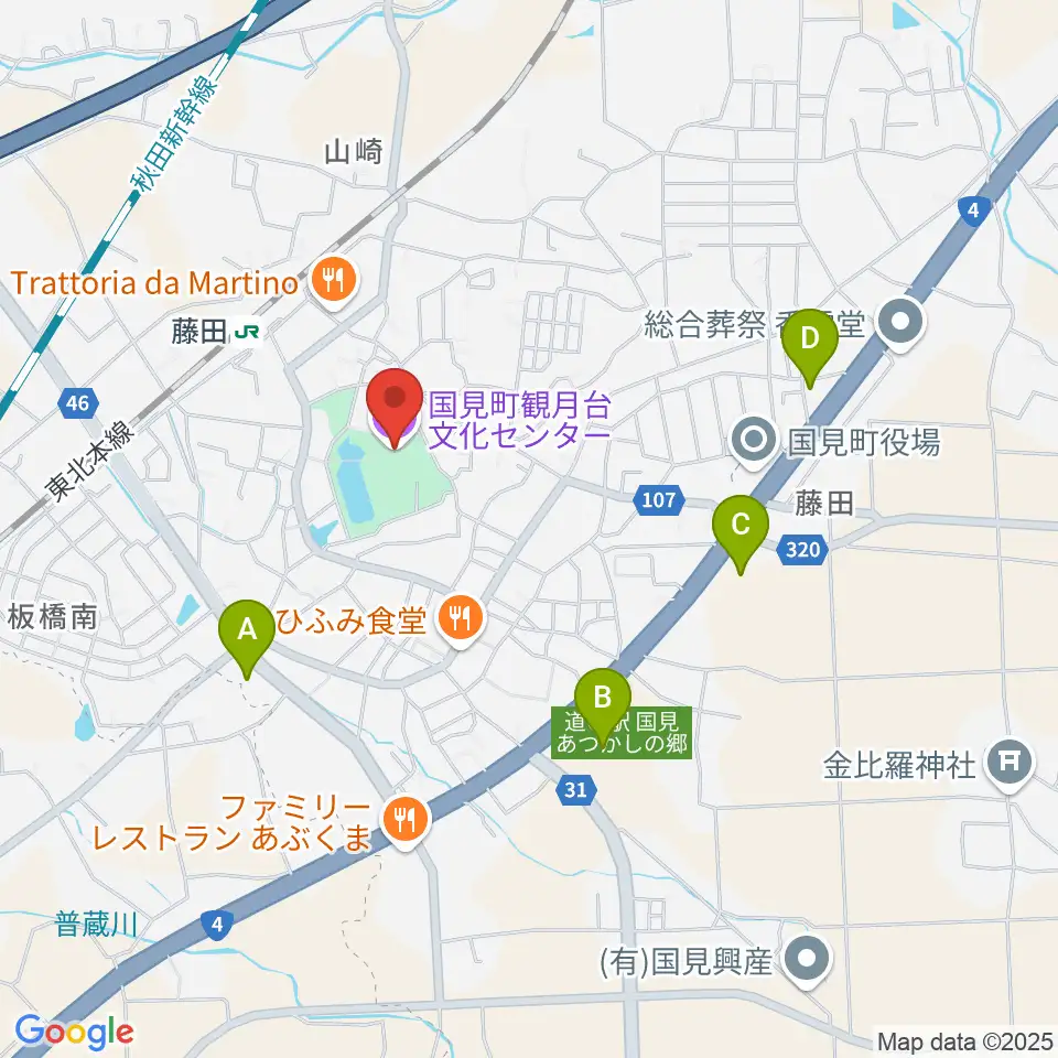 国見町観月台文化センター周辺のコンビニエンスストア一覧地図