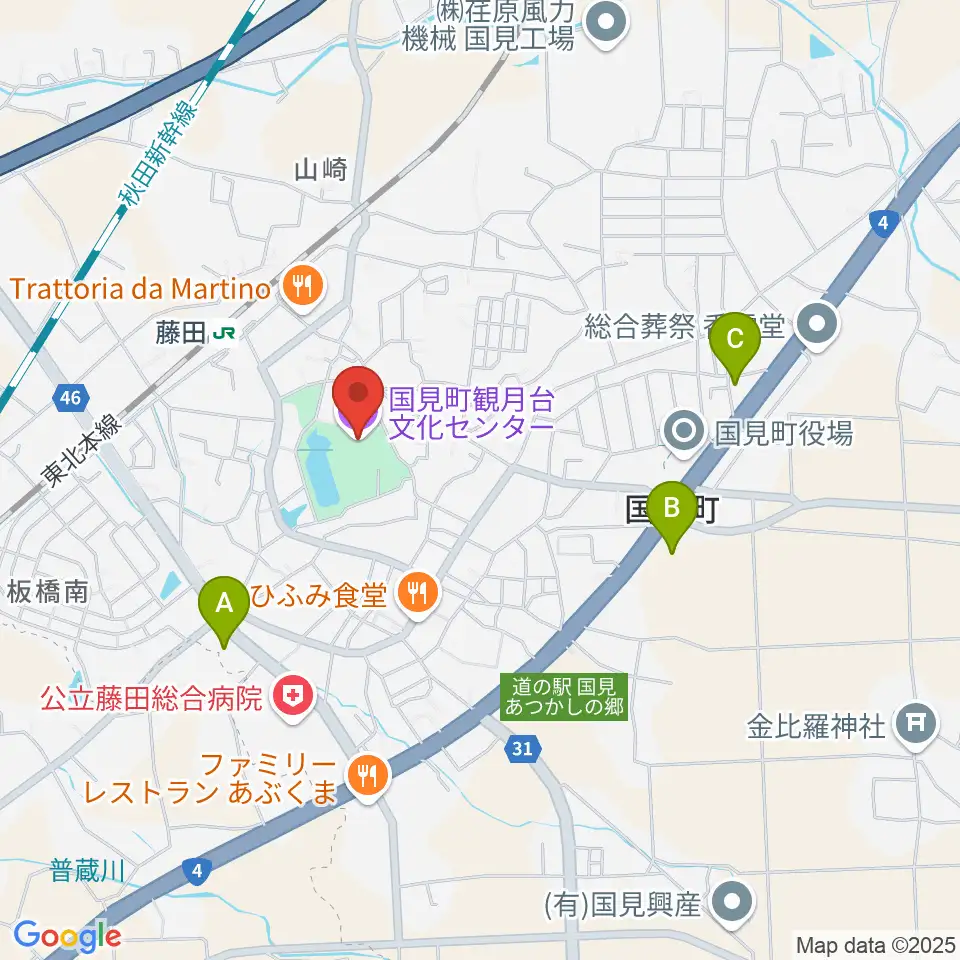 国見町観月台文化センター周辺のコンビニエンスストア一覧地図