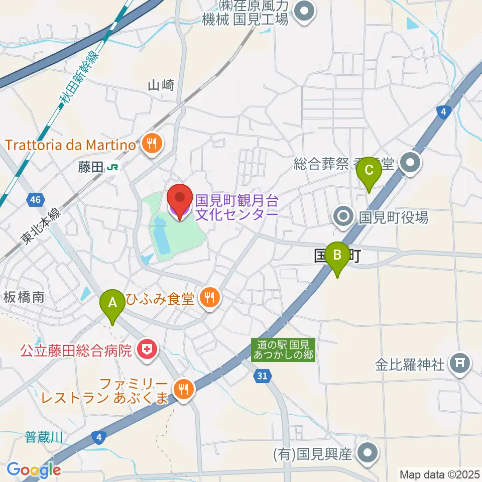 国見町観月台文化センター周辺のコンビニエンスストア一覧地図