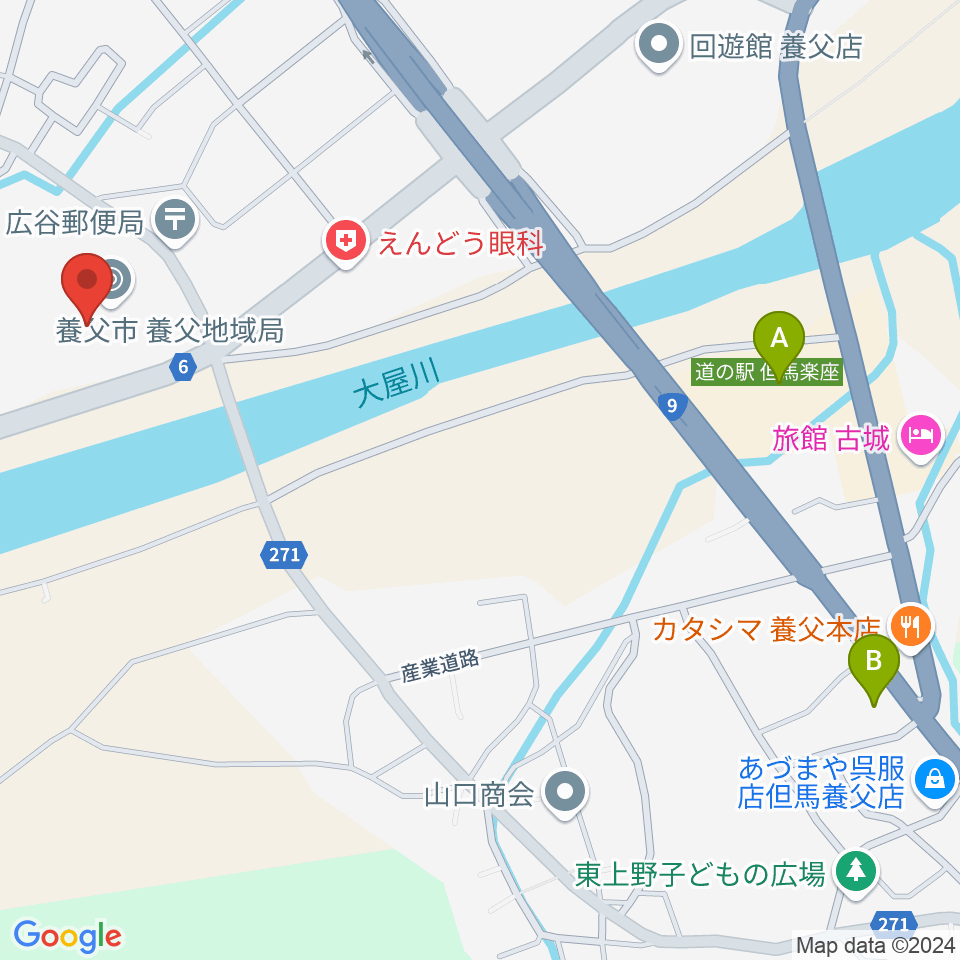 養父市立ビバホール周辺のコンビニエンスストア一覧地図