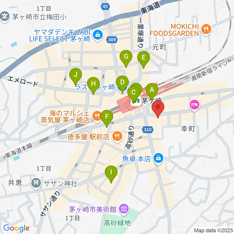 茅ヶ崎ルシュマンデザール周辺のコンビニエンスストア一覧地図