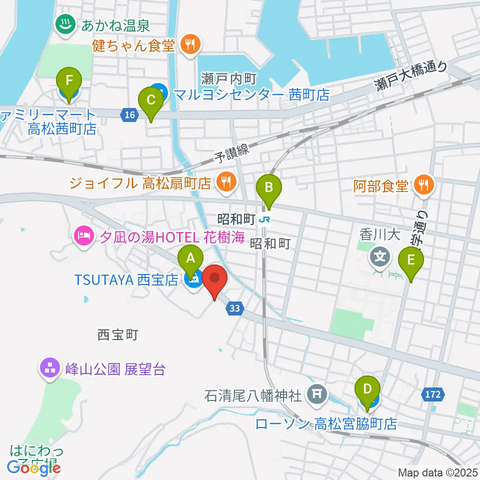 香川県教育会館ミューズホール周辺のコンビニエンスストア一覧地図