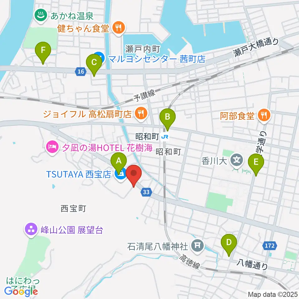 香川県教育会館ミューズホール周辺のコンビニエンスストア一覧地図