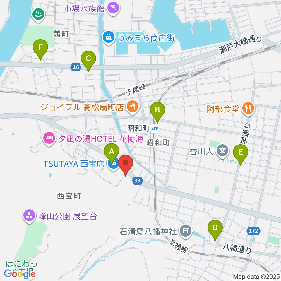 香川県教育会館ミューズホール周辺のコンビニエンスストア一覧地図