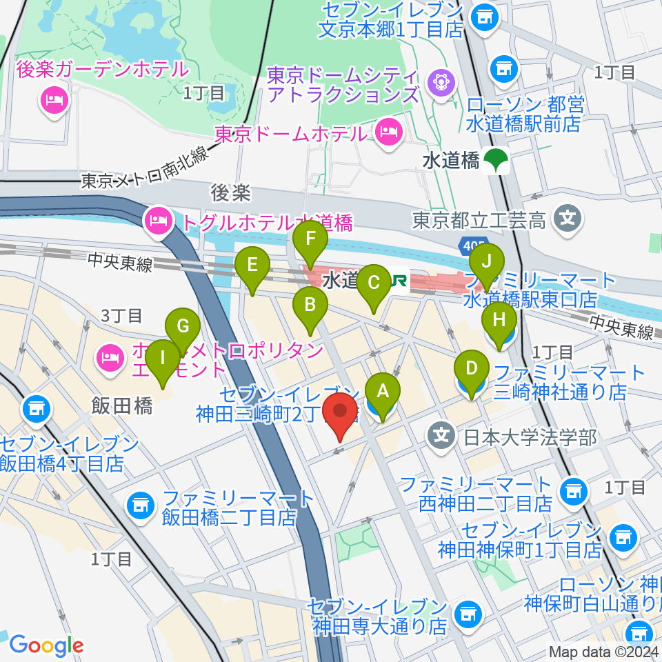 サンセットスタジオ周辺のコンビニエンスストア一覧地図