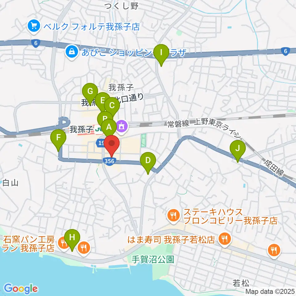 ミリオン楽器 我孫子センター周辺のコンビニエンスストア一覧地図