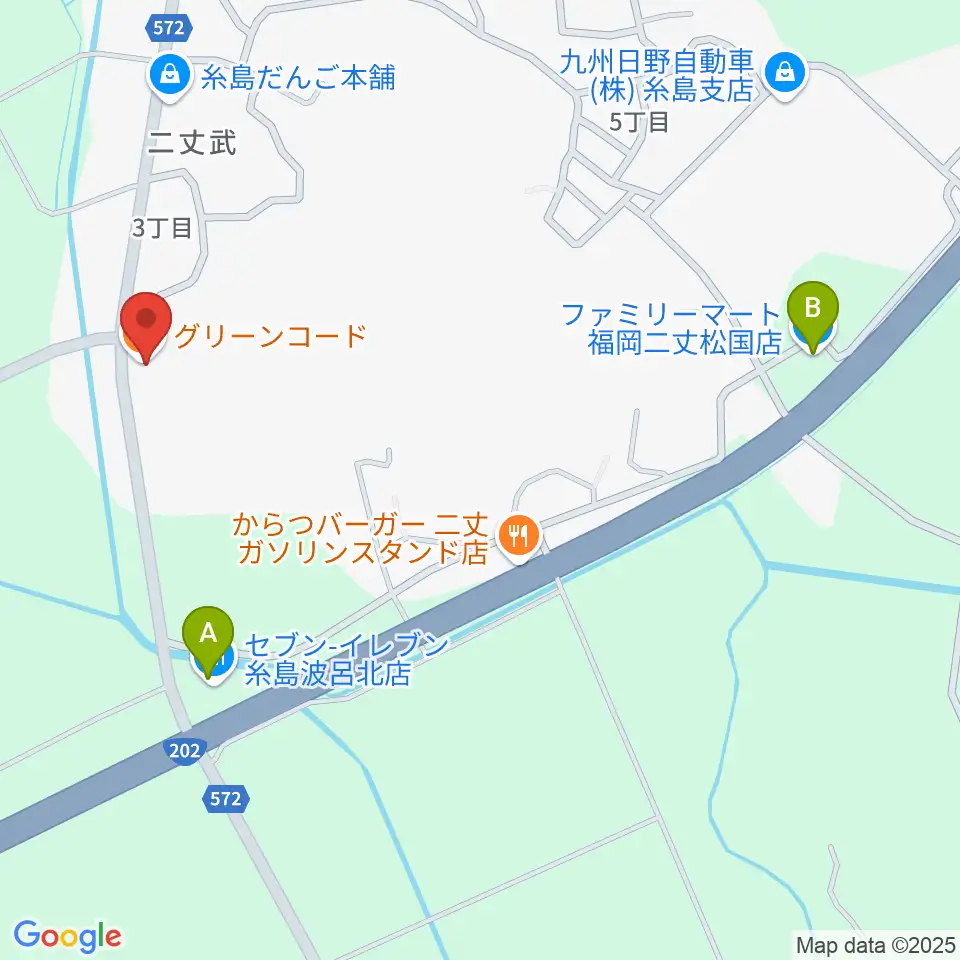 糸島Greenchord周辺のコンビニエンスストア一覧地図