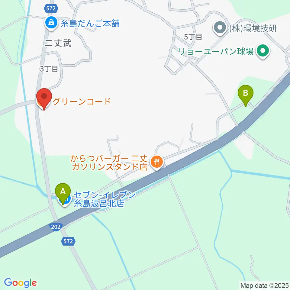 糸島Greenchord周辺のコンビニエンスストア一覧地図