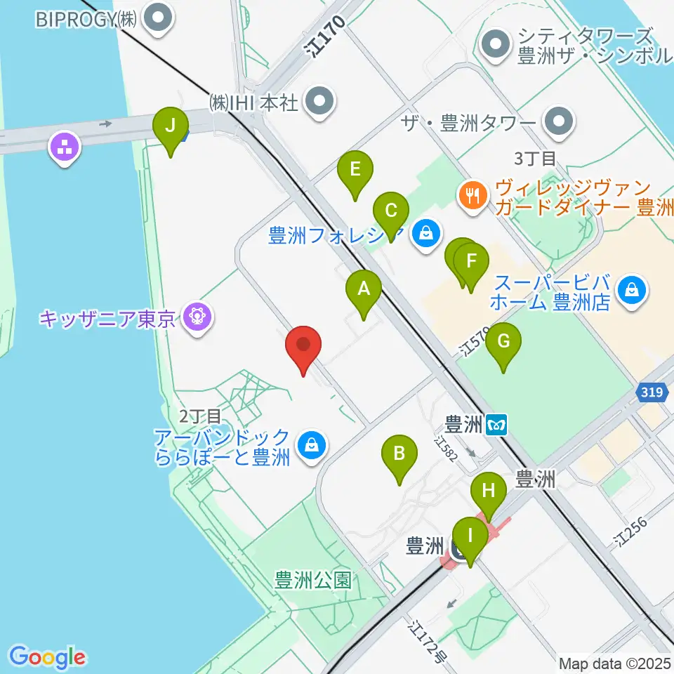 島村楽器ららぽーと豊洲店周辺のコンビニエンスストア一覧地図