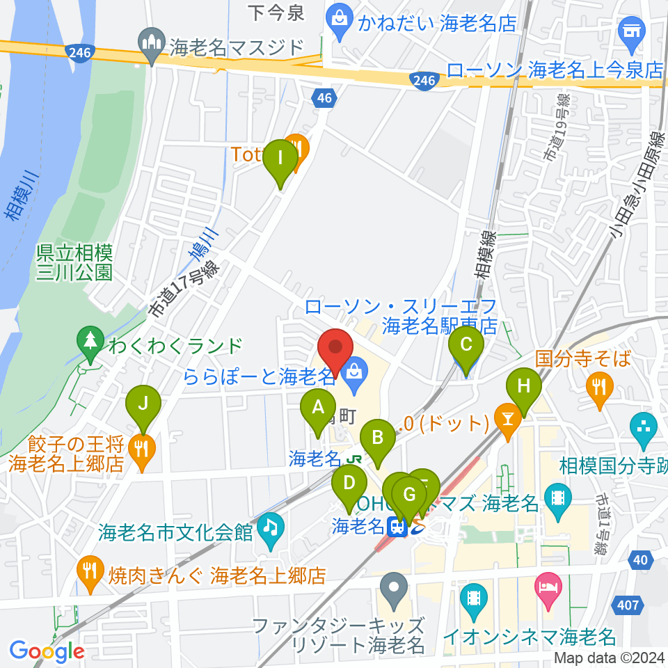 島村楽器ららぽーと海老名店周辺のコンビニエンスストア一覧地図