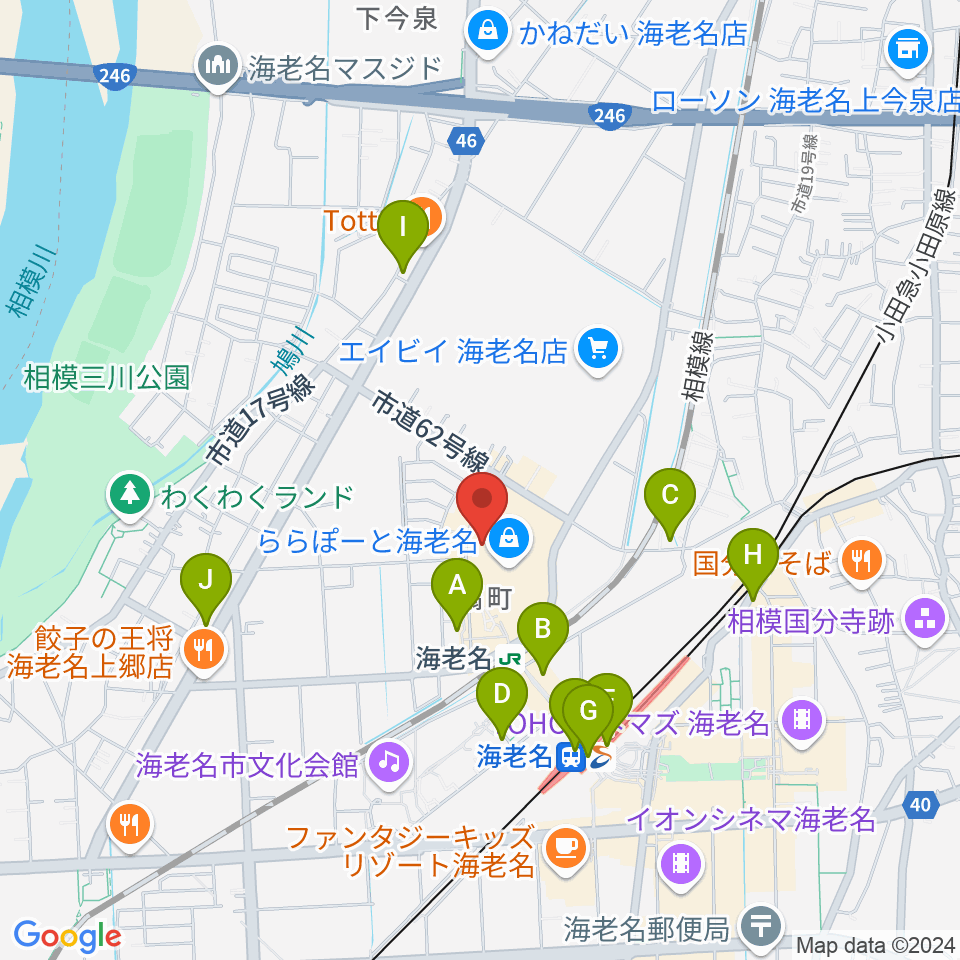 島村楽器ららぽーと海老名店周辺のコンビニエンスストア一覧地図