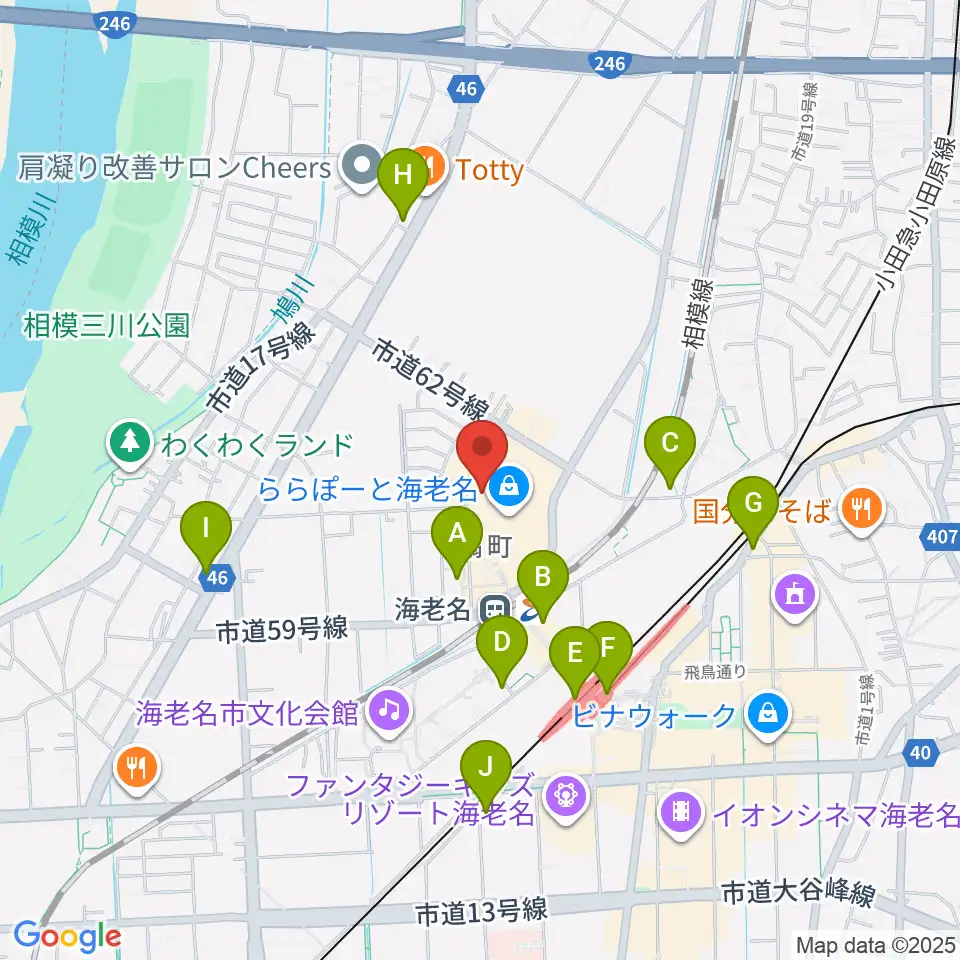 島村楽器ららぽーと海老名店周辺のコンビニエンスストア一覧地図