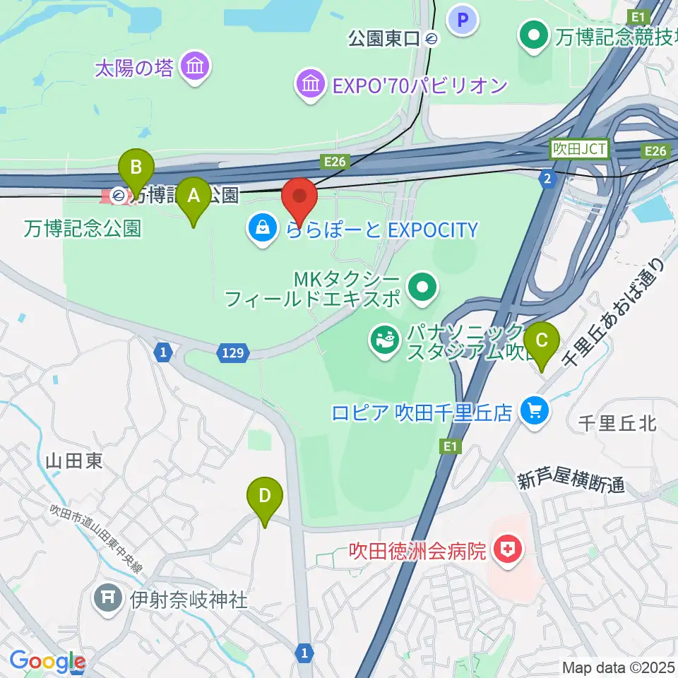 島村楽器ららぽーとEXPOCITY店周辺のコンビニエンスストア一覧地図