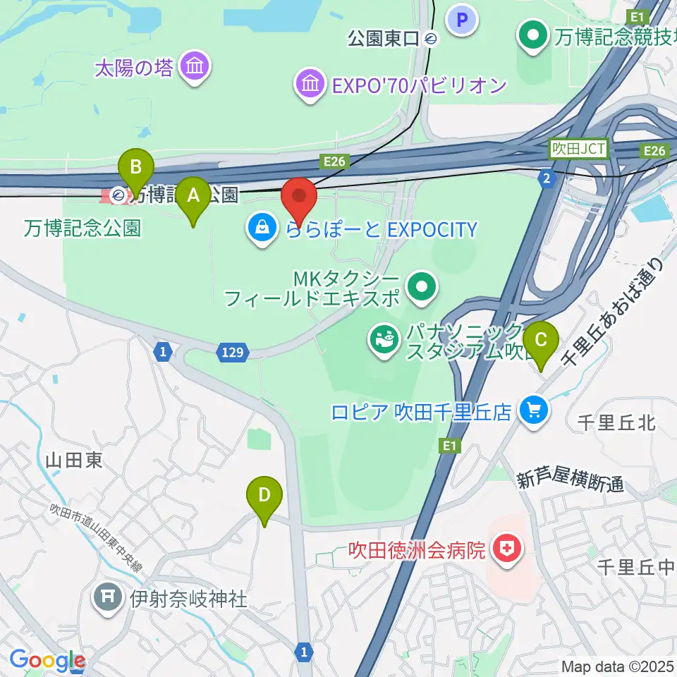 島村楽器ららぽーとEXPOCITY店周辺のコンビニエンスストア一覧地図