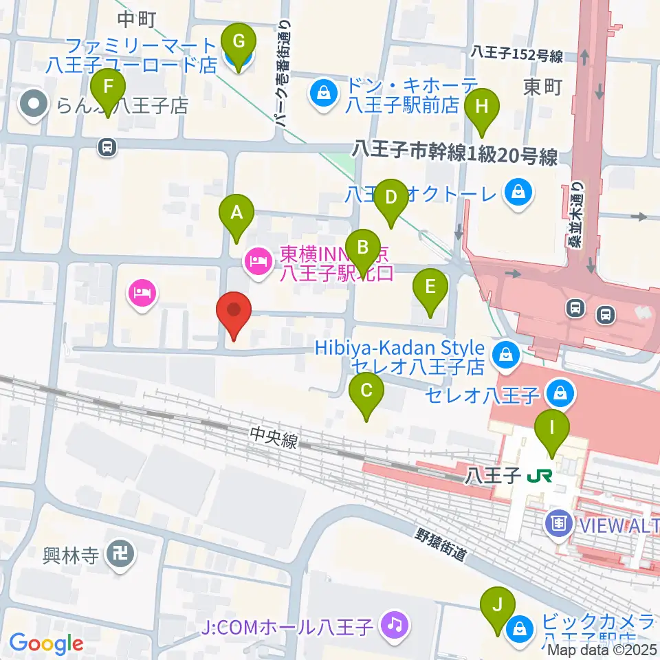 八王子ぐるまま周辺のコンビニエンスストア一覧地図