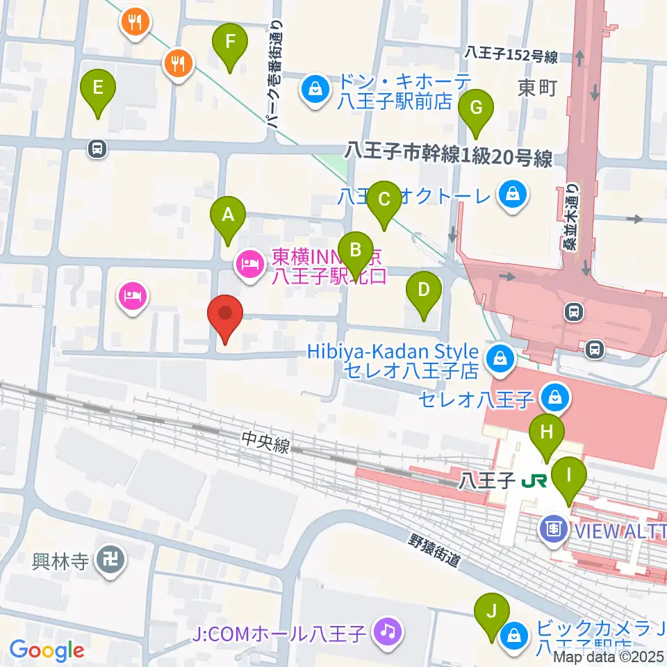 八王子ぐるまま周辺のコンビニエンスストア一覧地図