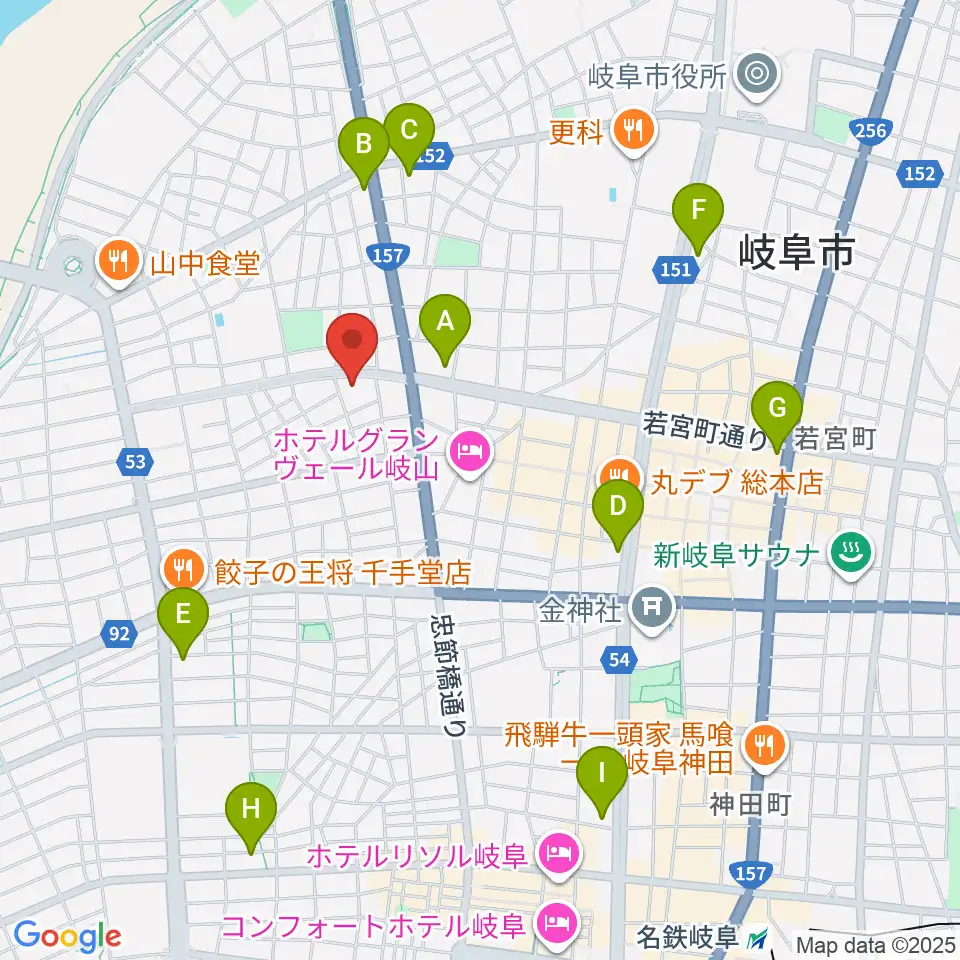 クララザール じゅうろく音楽堂周辺のコンビニエンスストア一覧地図