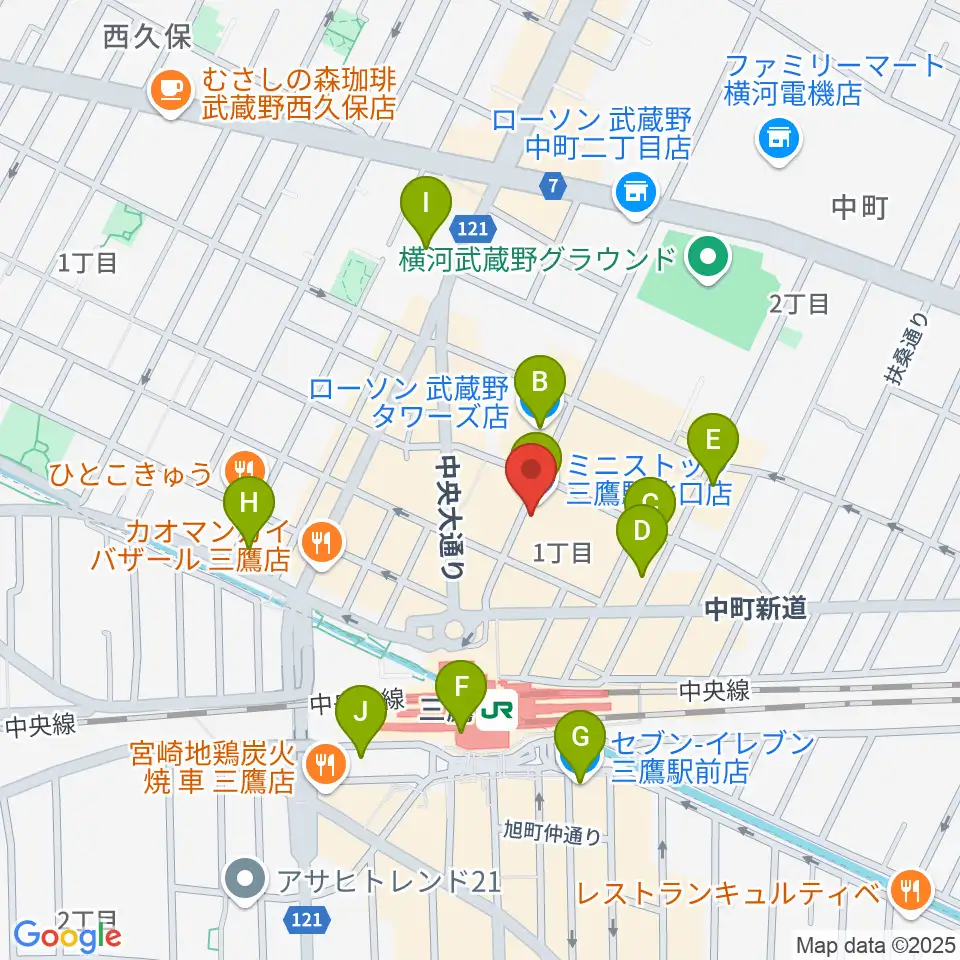 SONIDO II周辺のコンビニエンスストア一覧地図