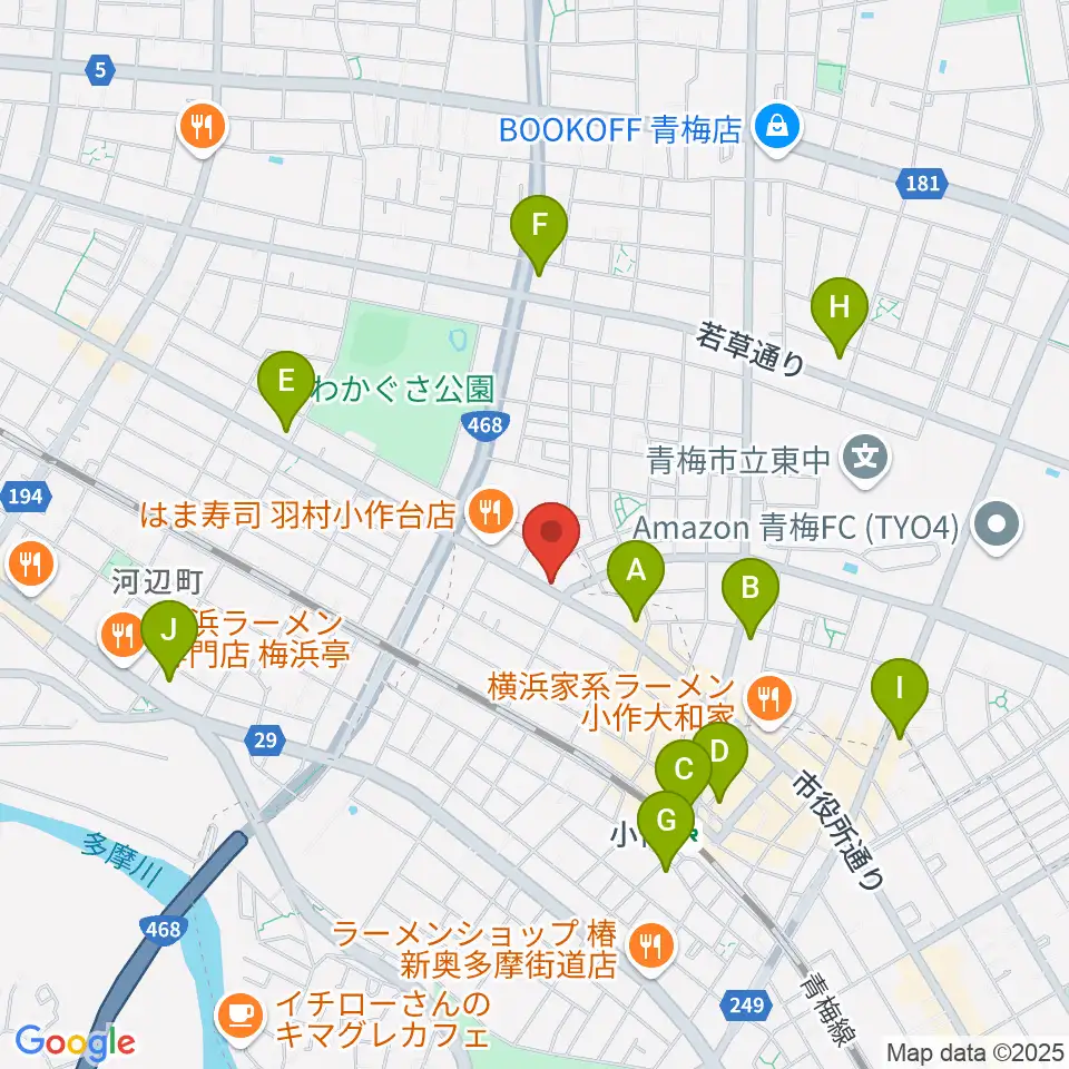 小作パーパス周辺のコンビニエンスストア一覧地図