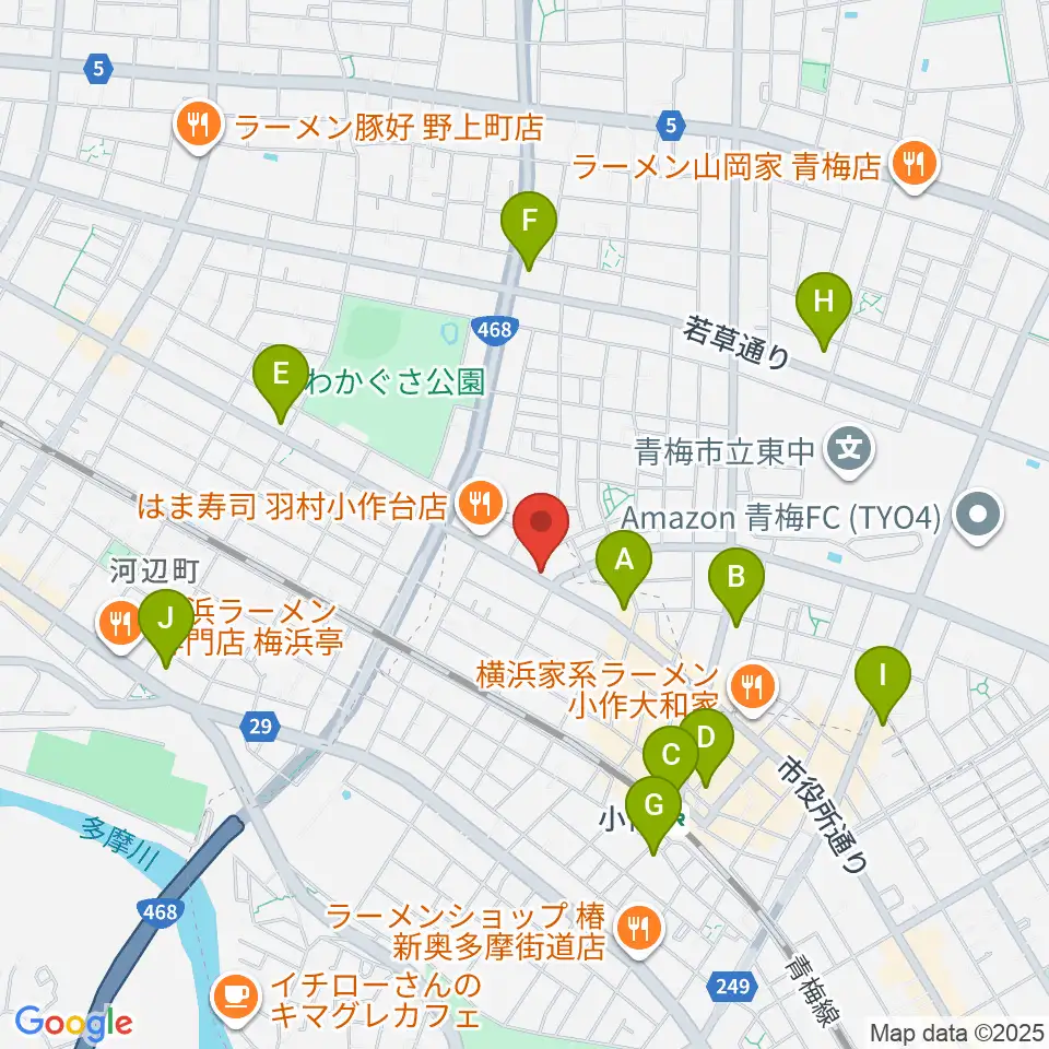 小作パーパス周辺のコンビニエンスストア一覧地図