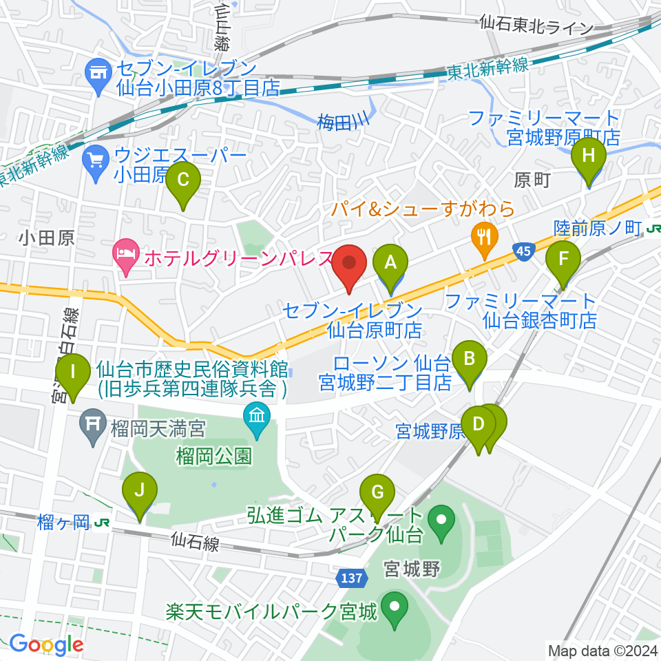 UNION / FUNNEL周辺のコンビニエンスストア一覧地図