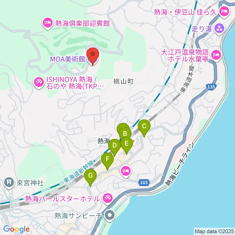 MOA美術館周辺のコンビニエンスストア一覧地図