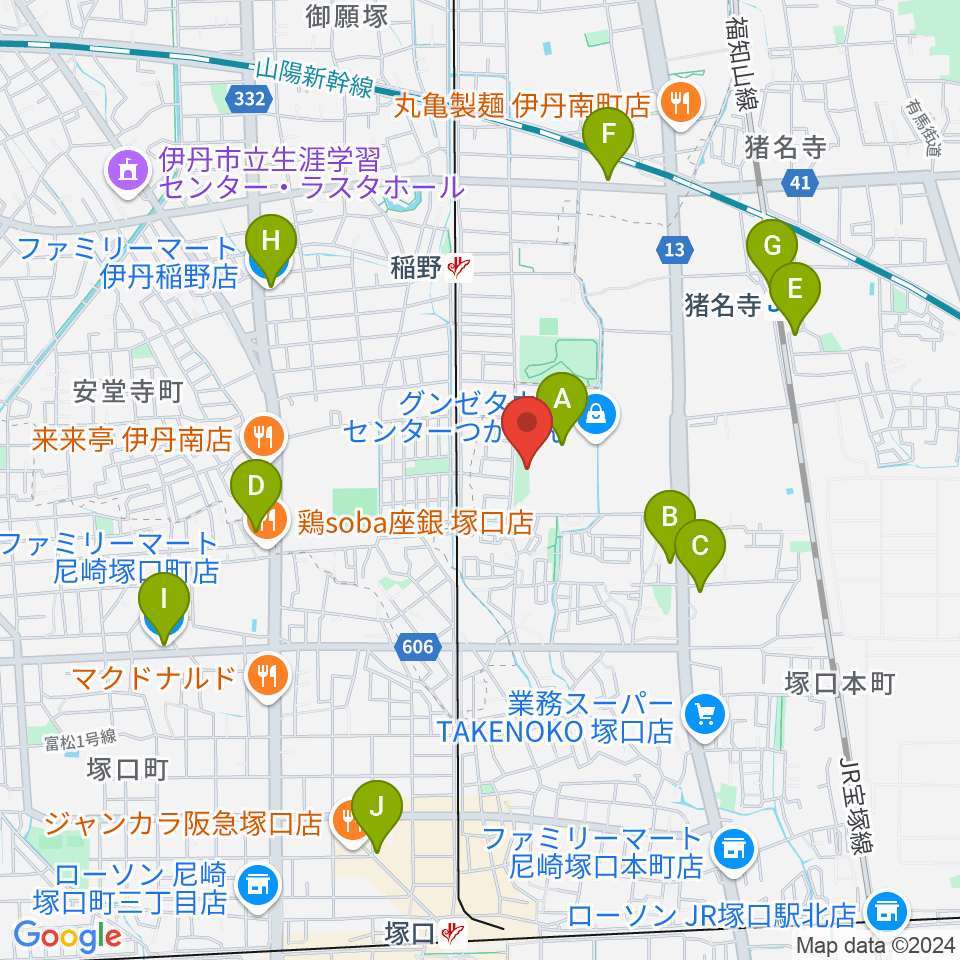 ローゼンビートクライネルザール周辺のコンビニエンスストア一覧地図