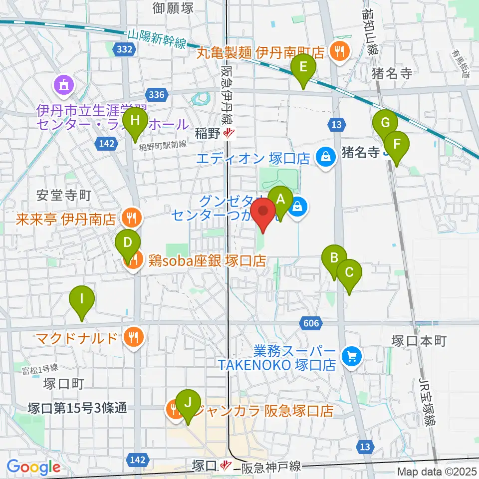 ローゼンビートクライネルザール周辺のコンビニエンスストア一覧地図