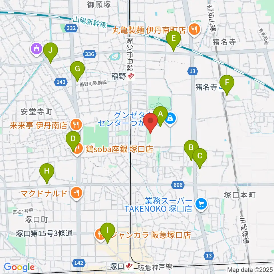 ローゼンビートクライネルザール周辺のコンビニエンスストア一覧地図