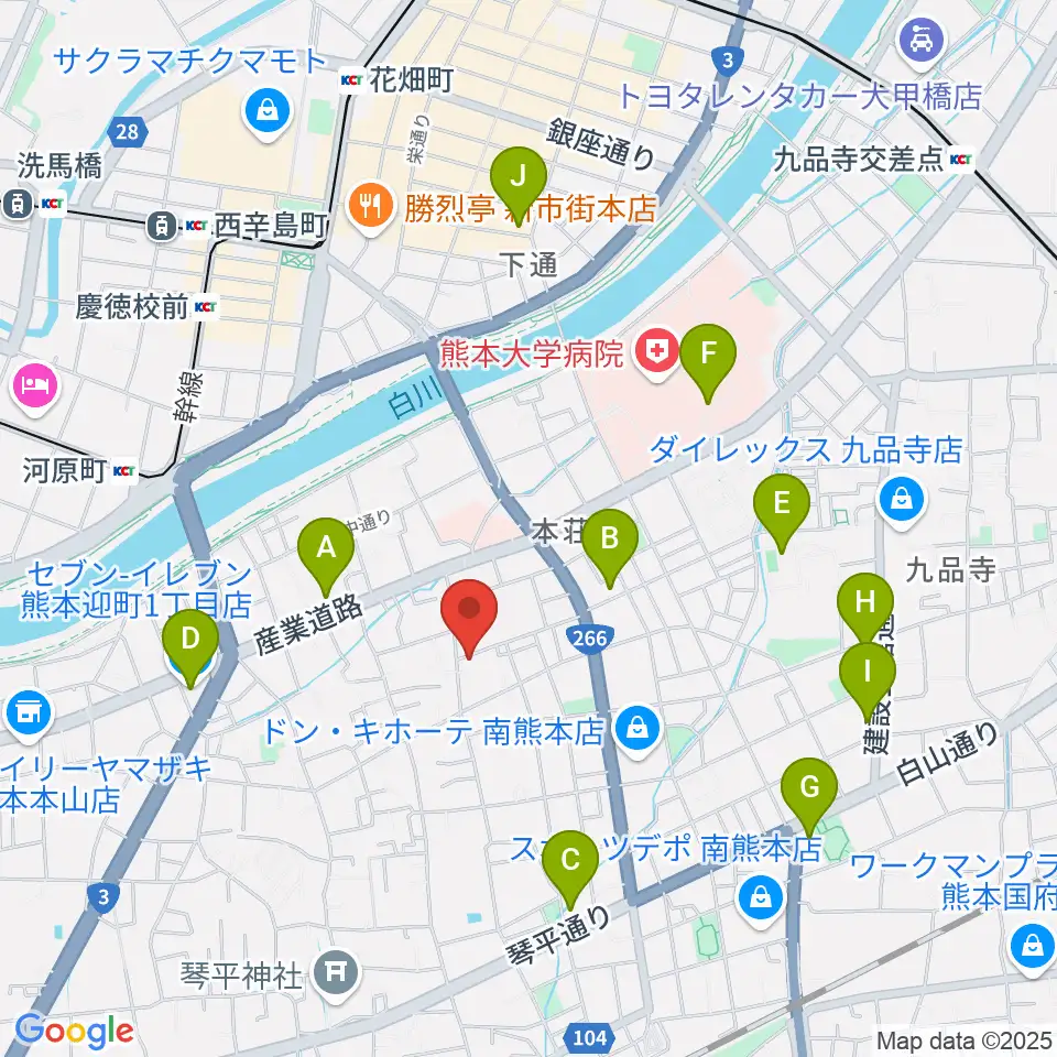 熊本サロンDOLCE周辺のコンビニエンスストア一覧地図