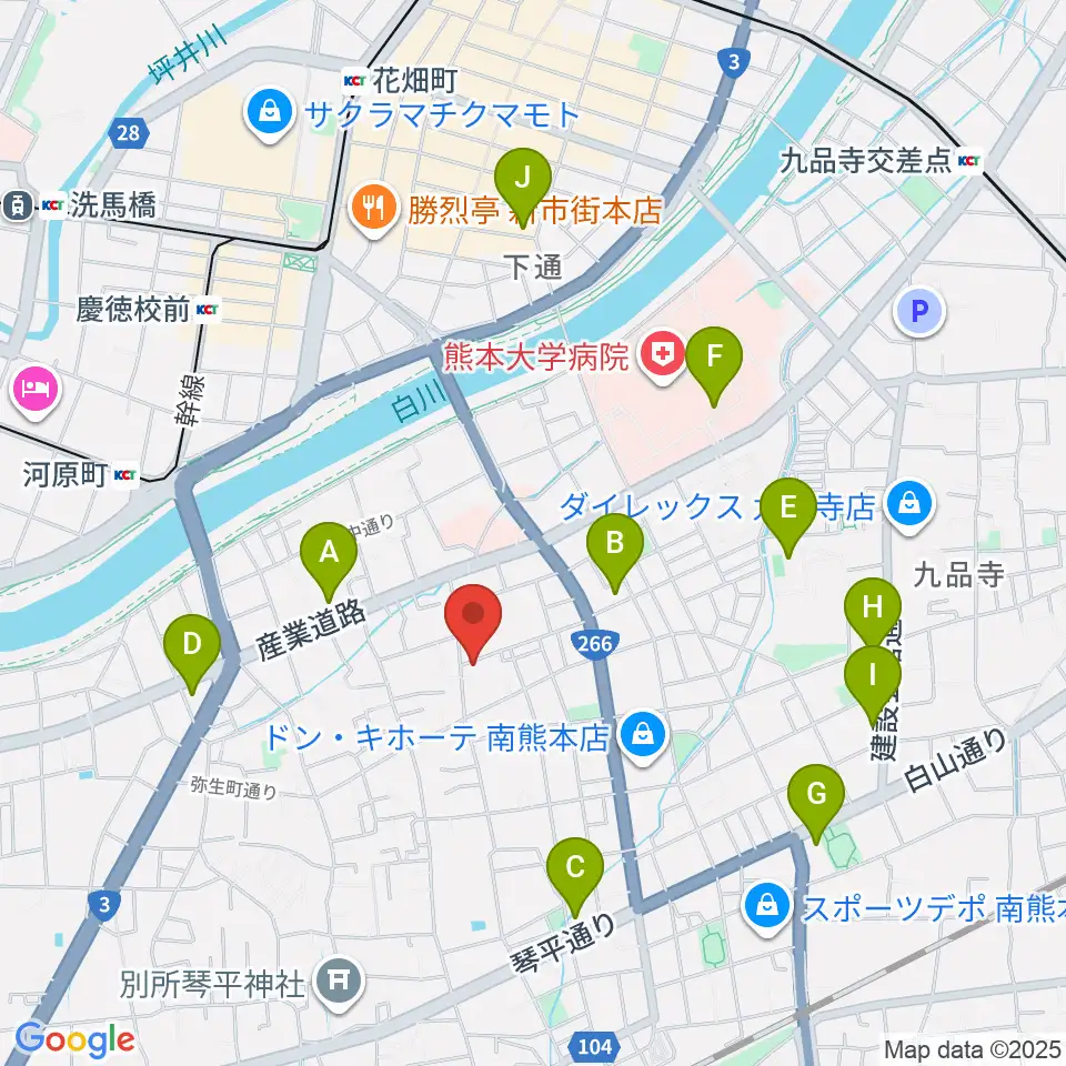 熊本サロンDOLCE周辺のコンビニエンスストア一覧地図