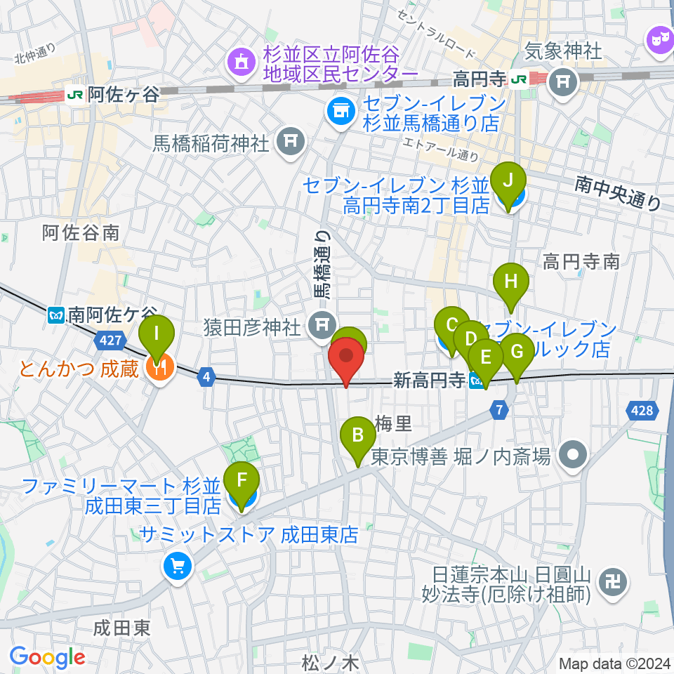 OTOlab周辺のコンビニエンスストア一覧地図