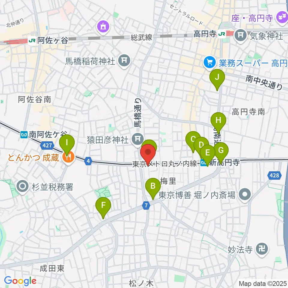 OTOlab周辺のコンビニエンスストア一覧地図