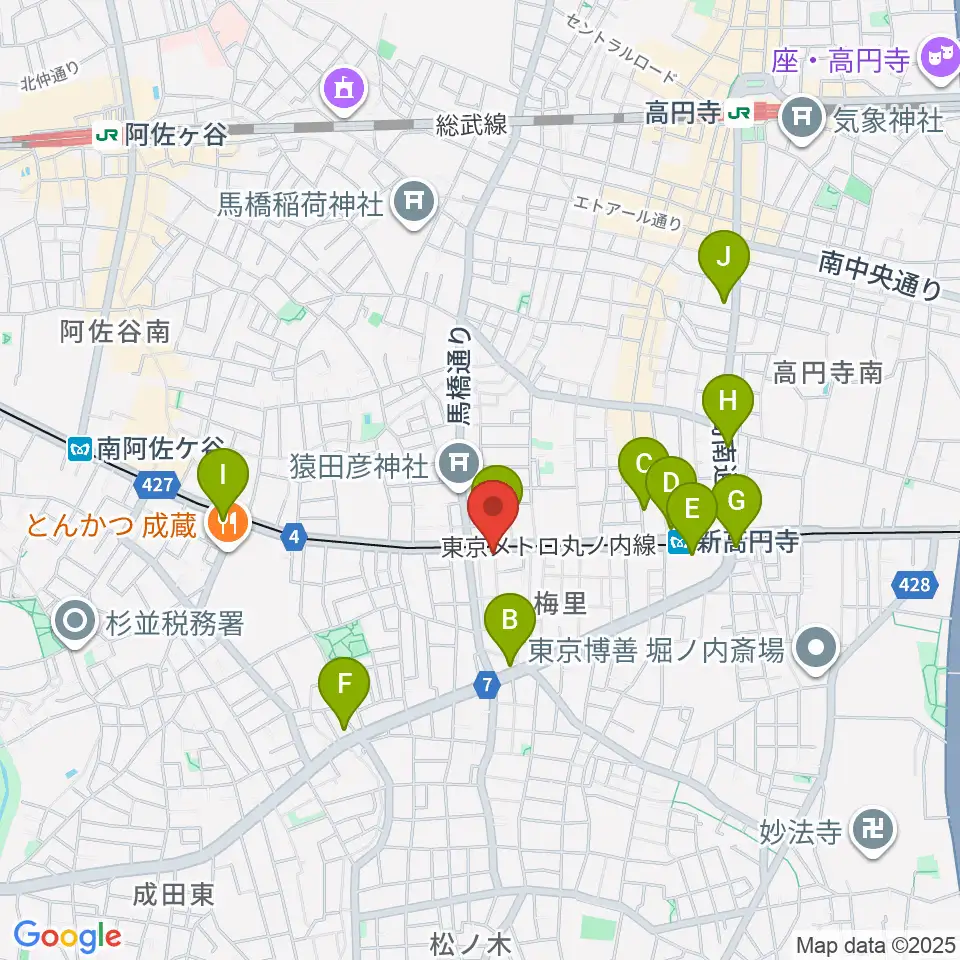 OTOlab周辺のコンビニエンスストア一覧地図