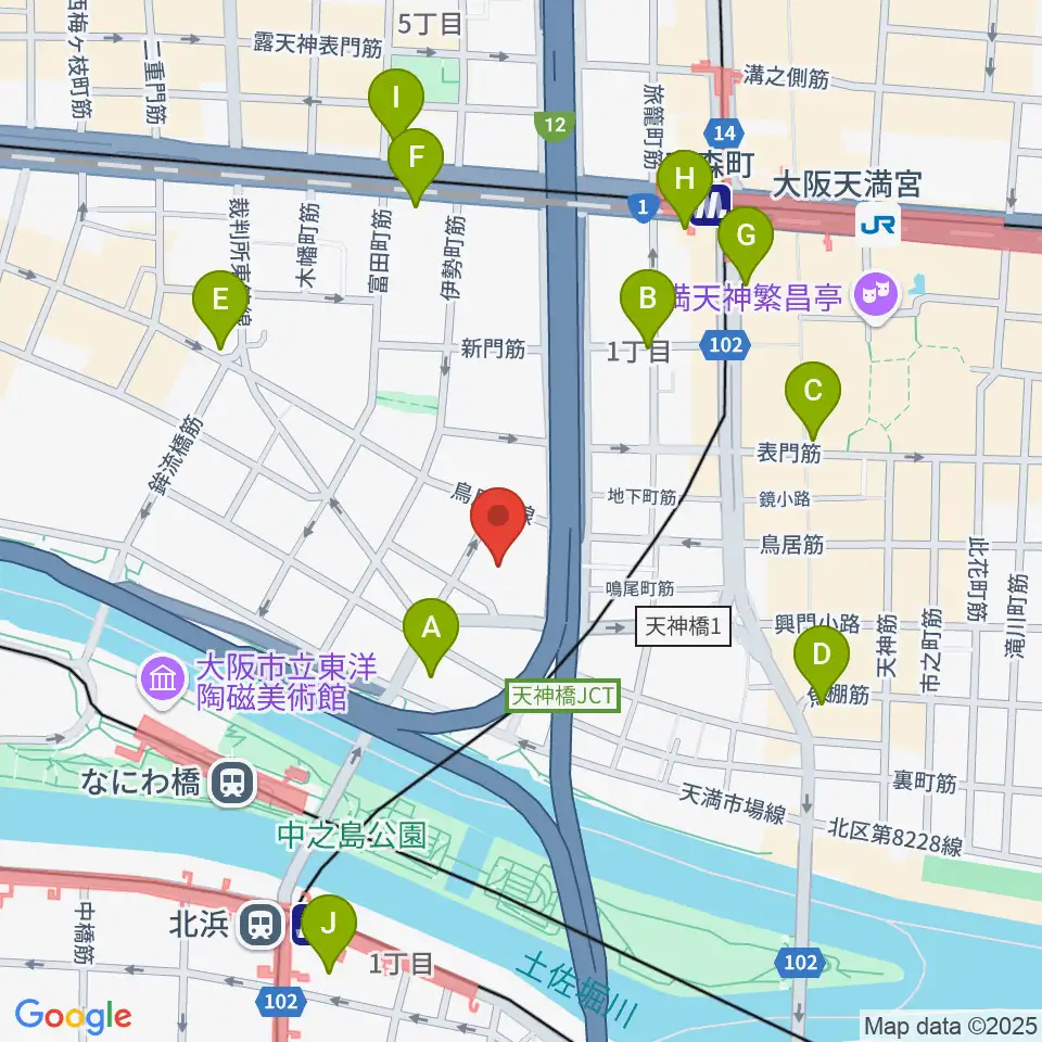 ヒビキミュージックサロン リーヴズ周辺のコンビニエンスストア一覧地図
