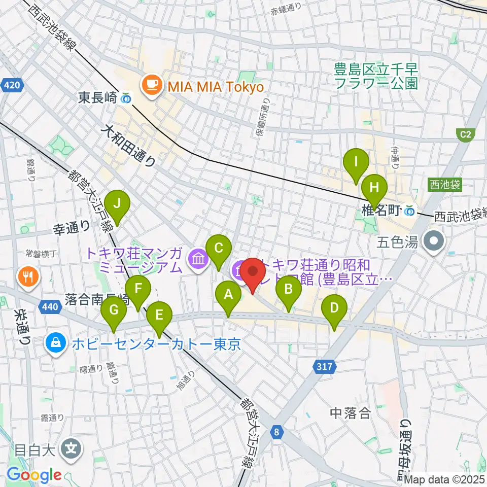 落合南長崎クラフトマンスタジオ周辺のコンビニエンスストア一覧地図